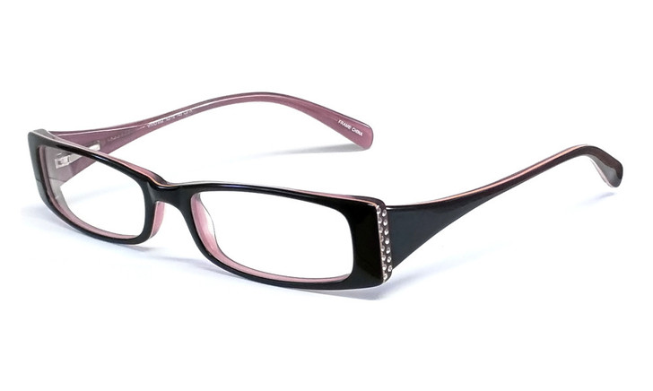 Calabria Viv 652 Designer Eyeglasses in Black-Pink :: Rx Single Vision