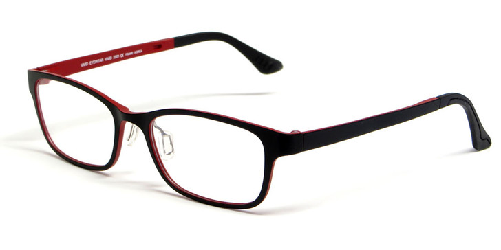 Calabria Viv 2001 Designer Eyeglasses in Black Red :: Rx Single Vision