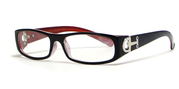 Calabria "Opti Clear" Designer Eyeglasses 3486 in Black Red :: Rx Single Vision