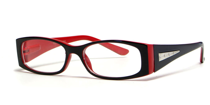 Calabria "Opti Clear" Designer Eyeglasses 3495 in Black Red :: Rx Single Vision