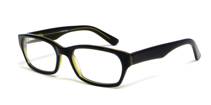 Calabria Viv Designer Eyeglasses 803 in Black & Yellow :: Rx Single Vision