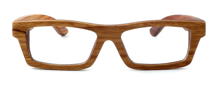 Specs of Wood Designer Wooden Eyewear Made in the USA "The Three Tree Exec" in Sandal Wood (Sandal Brown) :: Rx Single Vision