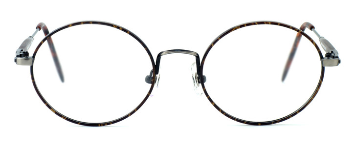 Regency International Designer Eyeglasses Prep in Dark Amber & Antique Silver 49mm :: Rx Single Vision