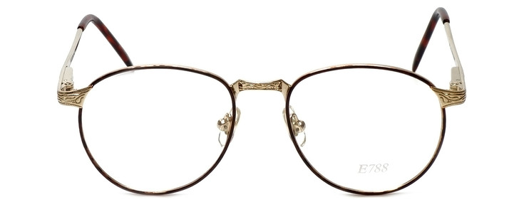 Fashion Optical Designer Eyeglasses E788 in Gold-Burgundy 48mm :: Rx Single Vision