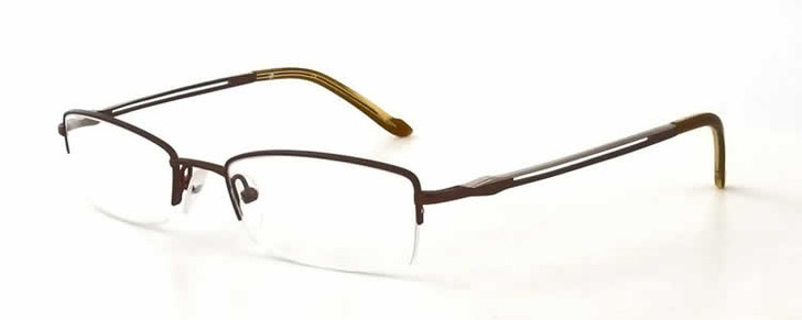 Calabria Viv Designer Eyeglasses 306 in Brown Silver :: Progressive