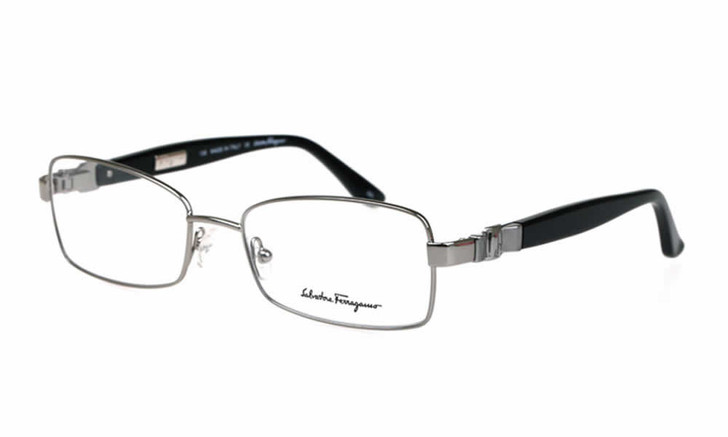 Salvatore Ferragamo Designer Eyeglasses 2106 in Silver-Black :: Progressive