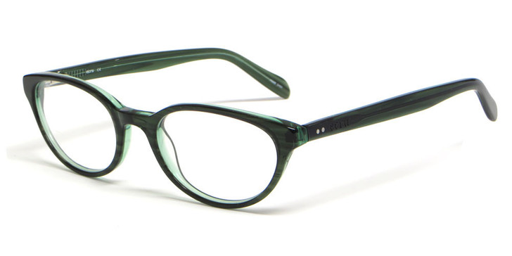 Calabria Viv Designer Eyeglasses Ecru 'Daltrey' in Green :: Progressive