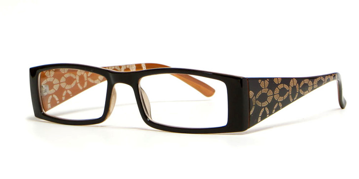 Calabria "Opti Clear" Designer Eyeglasses 3454 in Brown Orange :: Progressive