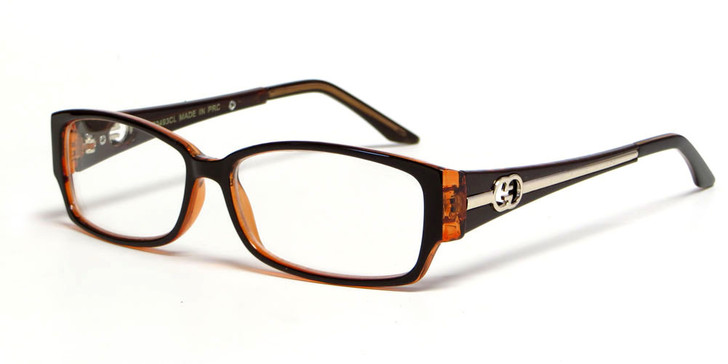 Calabria "Opti Clear" Designer Eyeglasses 3493 in Black Orange :: Progressive