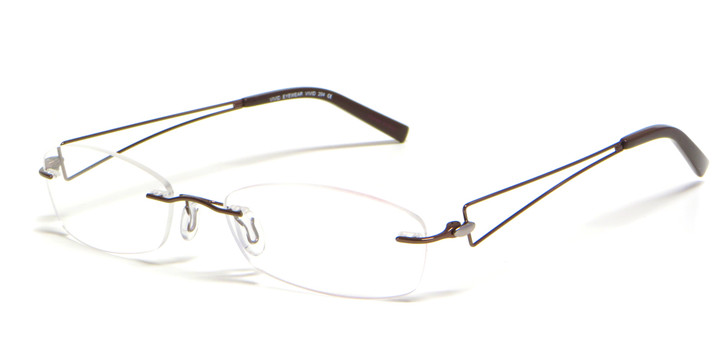 Calabria Viv Designer Eyeglasses 204 in Chocolate :: Progressive