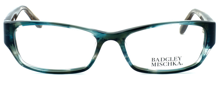 Badgley Mischka Melodie Designer Eyeglasses in Aqua Crystal :: Progressive