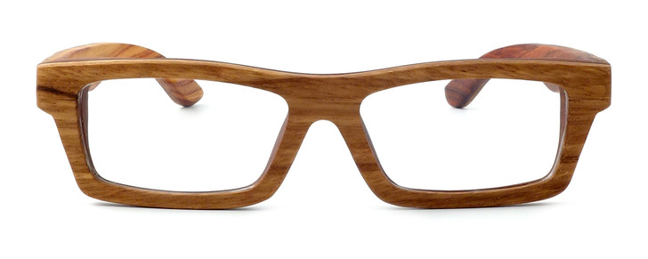 Specs of Wood Designer Wooden Eyewear Made in the USA "The Three Tree Exec" in Sandal Wood (Sandal Brown) :: Progressive