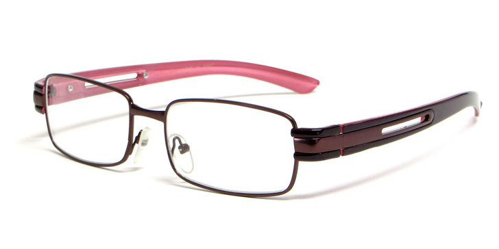 Calabria "Opti Clear" Designer Reading Glasses 3427 in Burgundy Pink