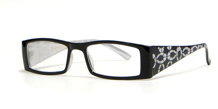 Calabria "Opti Clear" Designer Reading Glasses 3454 in Black White