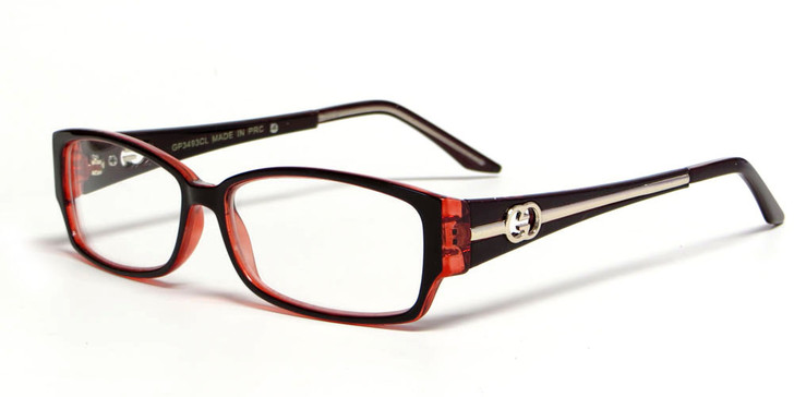 Calabria "Opti Clear" Designer Reading Glasses 3493 in Black Red