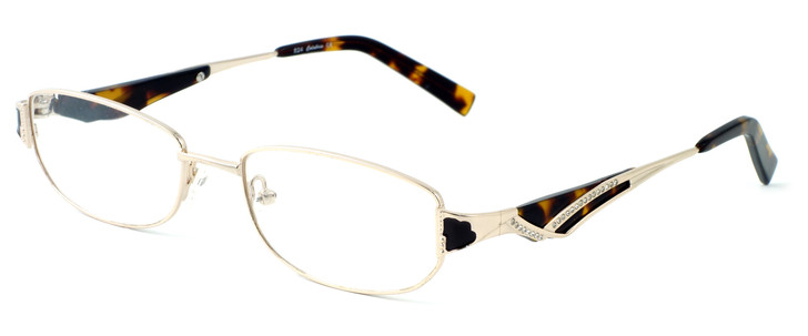 Calabria Designer Eyeglasses 824 Gold :: Rx Bi-Focal