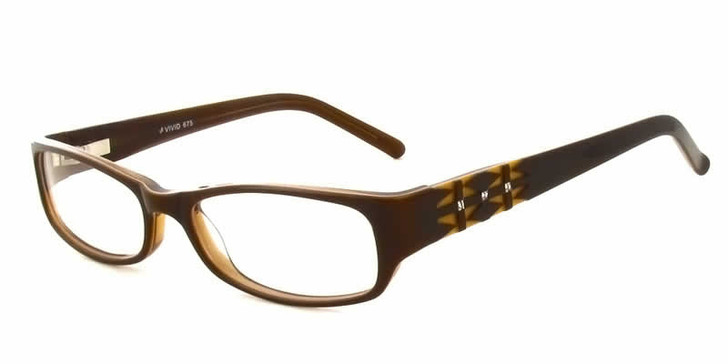 Calabria Viv Designer Eyeglasses 675 in Brown :: Rx Bi-Focal