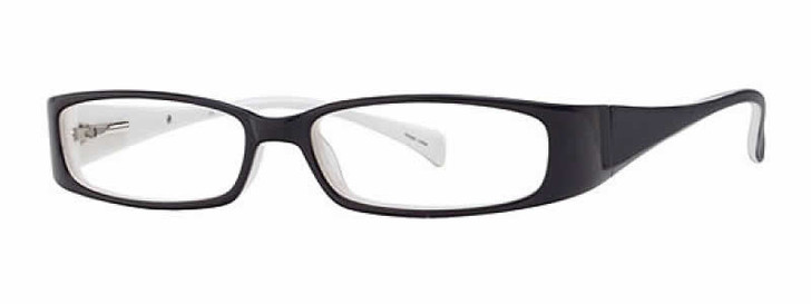 Calabria Viv Designer Eyeglasses 738 in Black-White :: Rx Bi-Focal
