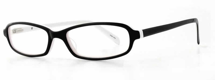 Calabria Viv Designer Eyeglasses 743 in Black-White :: Rx Bi-Focal