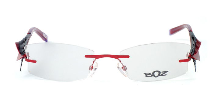 BOZ Optical Swiss Designer Rimless Eyeglass Neige 8200 Pink Red Black Lace 53mm