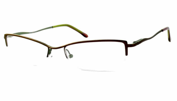 Valerie Spencer Designer Eyeglasses 9125 in Brown-Lime :: Rx Bi-Focal