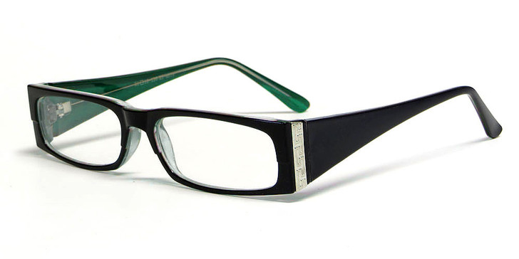 Calabria "Opti Clear" Designer Eyeglasses 4406 in Black Green :: Rx Bi-Focal
