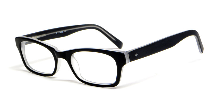 Calabria Viv Designer Eyeglasses 783 in Matte-Black Crystal :: Rx Bi-Focal