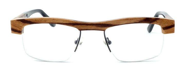 Specs of Wood Designer Wooden Eyewear Made in the USA "Zebra Trunk" in Zebra Wood (Medium Brown) :: Rx Bi-Focal