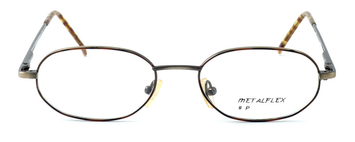 Calabria MetalFlex Designer Eyeglasses P in Gold & Amber :: Rx Bi-Focal