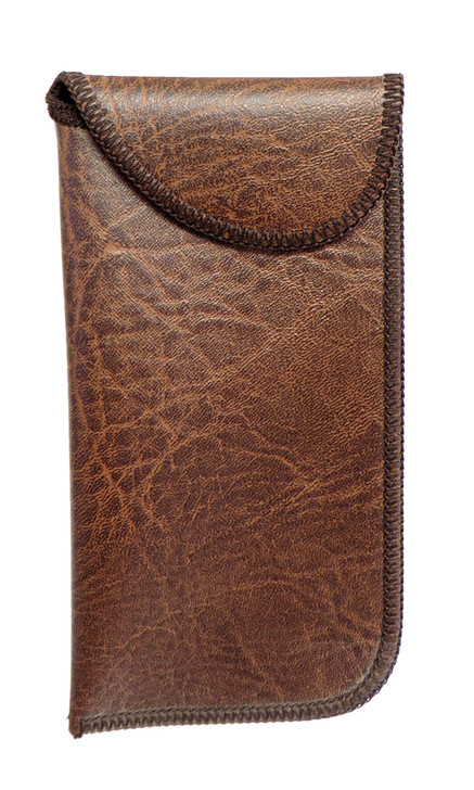 Speert Vinyl Aged Leather Eyeglass Soft Case in Brown