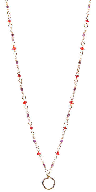 Eyeglass Necklace Calabria EC-5-H-Long Eye Catcher Loop 30"In Silver Red Purple