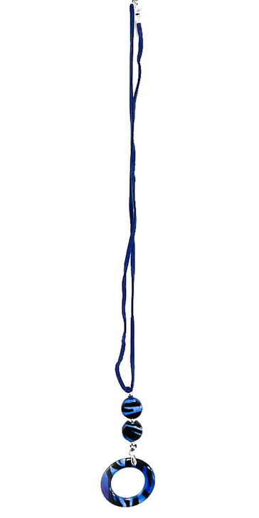 Calabria Suede Eyeglass Necklace Blue Marble&Snake Skin Clean Cloth La.Loop 32"