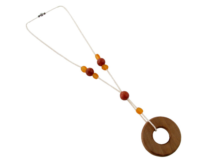 Cinzia Spice Beaded w/ Wood Loop Eyeglass Necklace