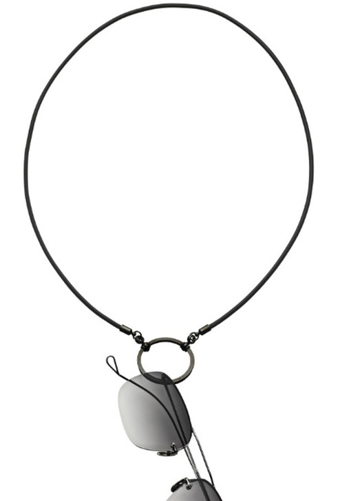 LA LOOP 705BG Designer Eyeglass Necklace Silk Stretch Black 30mm LA LOOP 25" Inch
