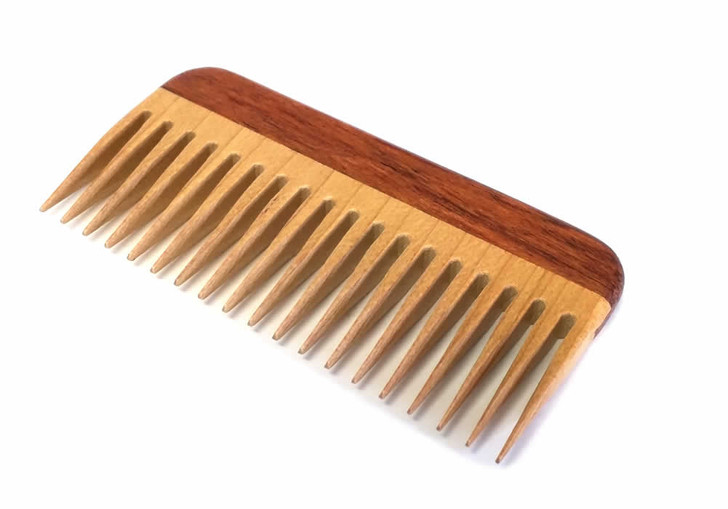 Speert Handmade Wooden Beard Comb DC27R 3"Inch Lightweight Two-Tone Natural Wood