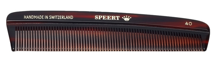 Speert New Swiss Handmade European Comb Style #40 5 Inch Tortoise Havana Brown