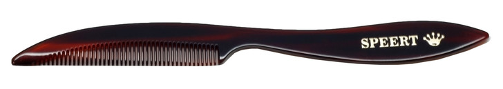 Speert Handmade Swiss European Moustache Comb Style #95 5" Inches Brown Tortoise