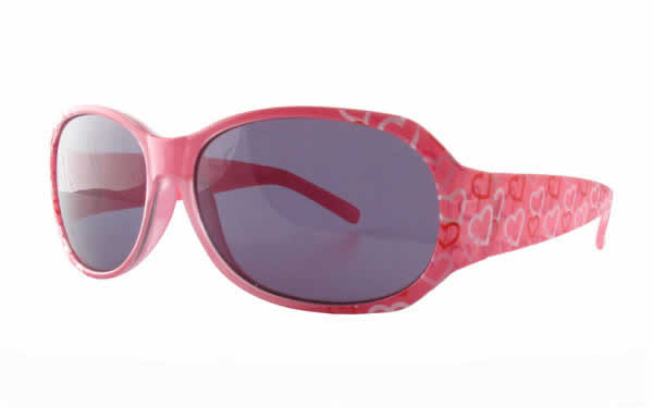 Calabria Kids Authentic Designer Sunglasses 6731AF in Pink Hearts Grey 5.25"wide