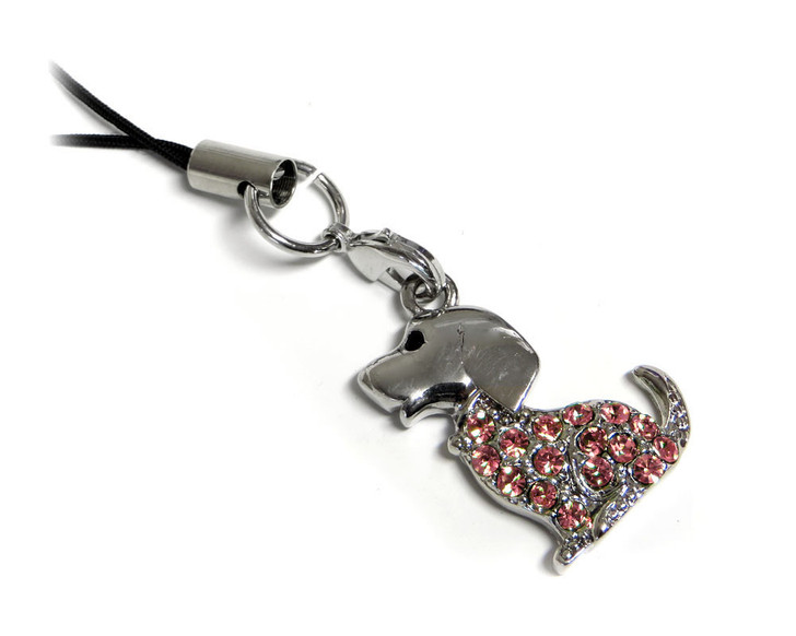 Cell Phone Gems Charms Lanyard Accessory 6013 in Pink