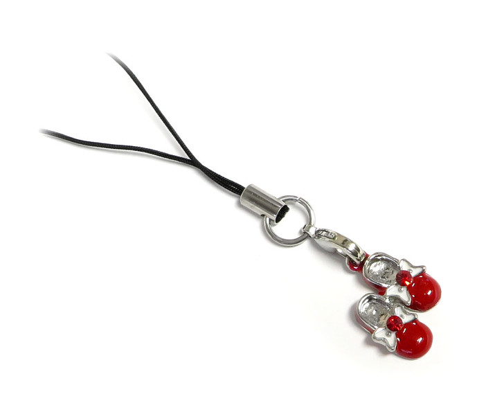 Cell I Phone Gems Charms Lanyard Crystal Accessory 6021 in Red