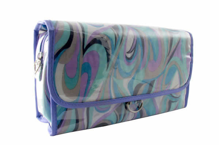 Speert Designer Evening Bag Style 4143 in Retro Blue Purple Green Swirl Washable