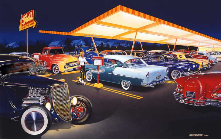 Classic Cars 240-87-5 Artwork Bruce Kaiser Micro Fiber Cleaning Cloth 6"x 8"Inch