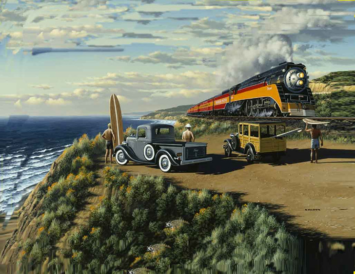 Landscapes Themed Cities Train 240-63a-6 Artwork Micro Fiber Cleaning Cloth 6x8"