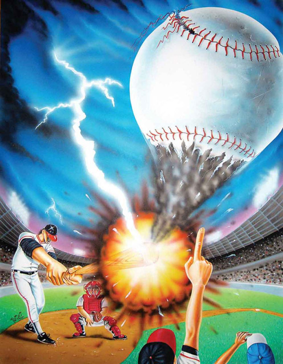 Sports 240-47a-1 Artwork Micro Fiber Cleaning Cloth Baseball Home Run Explosion