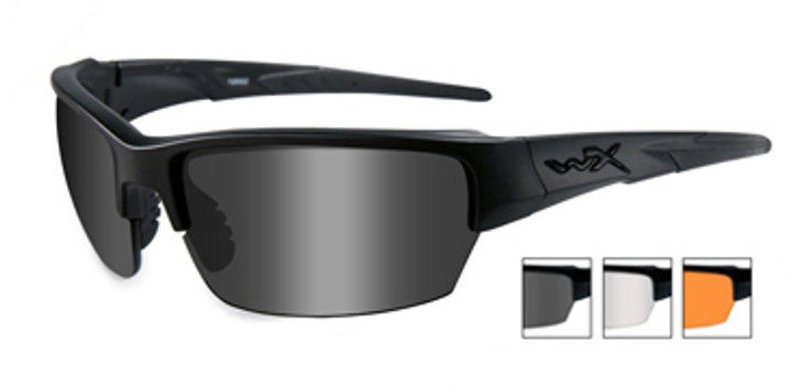 Wiley X Saint Designer Sport / Work Sunglasses in Matte-Black (3-Lens Set)
