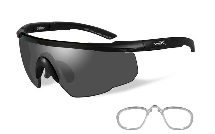 Wiley X Rx Saber Advanced Safety Sunglasses in Matte Black with Smoke Lens