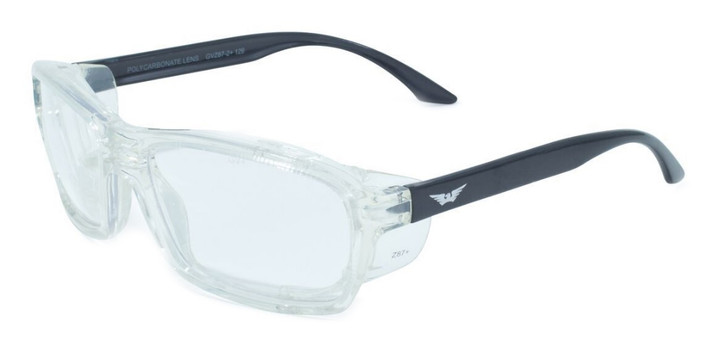 Global Vision Eyewear Full Lens RX Safety Series RX-I in Black-Clear