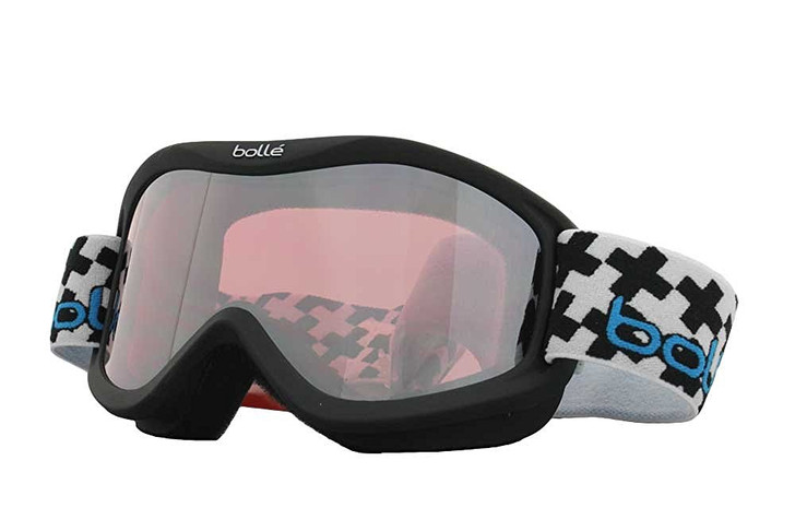 Bollé Ski Goggles: Volt Plus in Matt-Black Cross with Vermillion Gun Lens Youth Size
