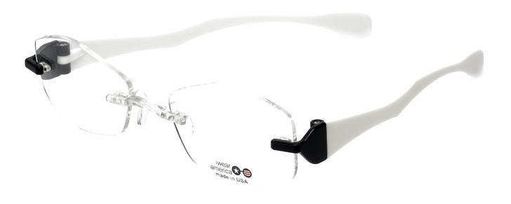 I Wear America Designer Rimless Eyewear Made in the USA "Freedom 1" in Piano Keys :: Custom Left & Right Lens