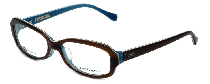 Lucky Brand Designer Reading Glasses Savannah in Brown Cystal Layer Acetate 55mm